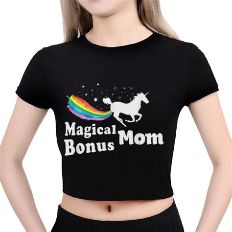 Top Magical Bonus Mom Unicorn Shirt Hoodie Sweater Longsleeve T Shirt