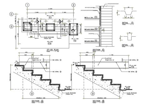 Stair Construction Section Drawing Dwg File Artofit