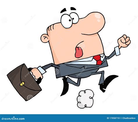 Businessman Running Carrying A Briefcase To Work Stock Vector