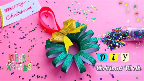 Diy Christmas Wreth Ornaments With Glitter Foam Sheet Christmas Craft