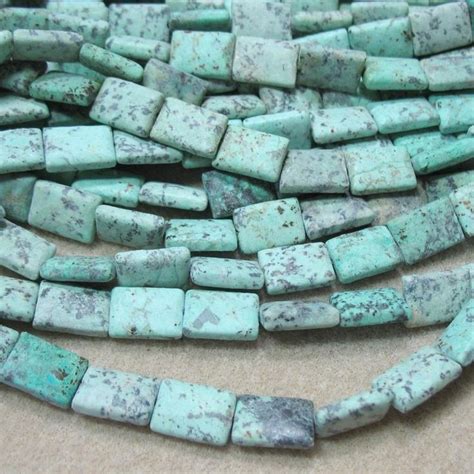 Matte African Turquoise 10x14mm Rectangle Beads 16 Full Etsy In 2020