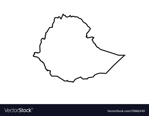 Ethiopia Map Outline Country Royalty Free Vector Image