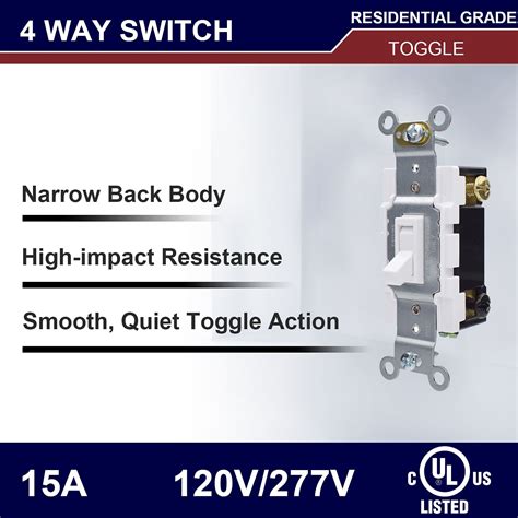 Buy 4 Way Light Switch Four Way Switch 15 Amp Electrical Wall Switch