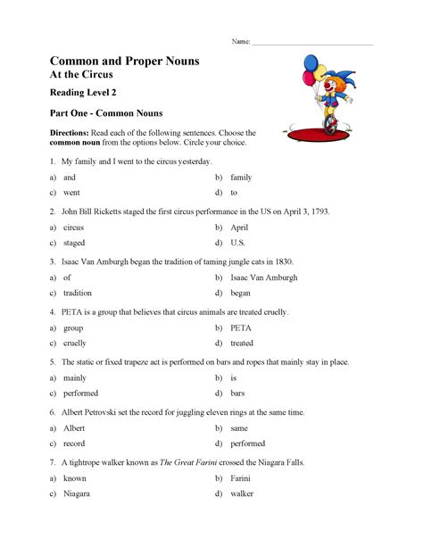 Common And Proper Nouns Worksheets For Grade 2 Slidesharetrick