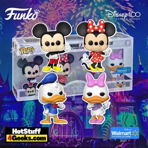 2022 New Disney 100th Anniversary 4 Pack Funko Pops Walmart