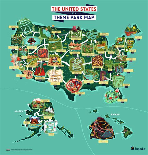 Map Of The United States As A Theme Park Would It Look Like This