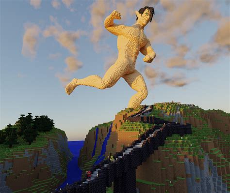 My Brother And I Made This Attack On Titan Statue In Minecraft Hope