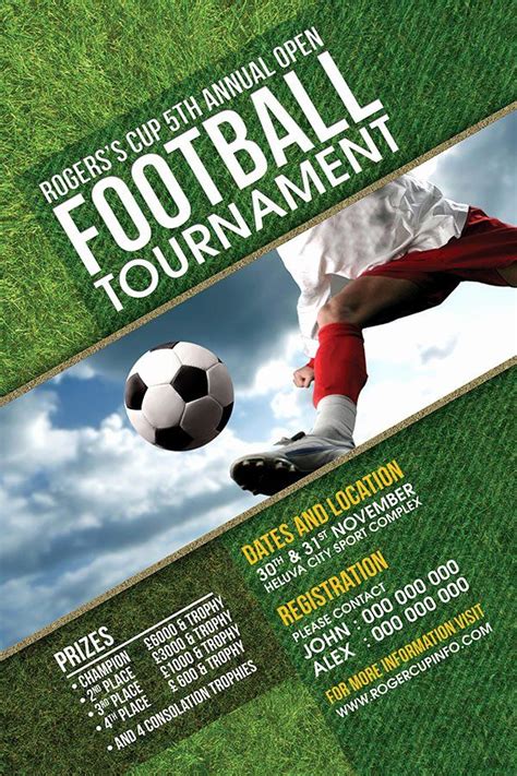 football tournament poster template free luxury football tournament flyer on behance in 2020