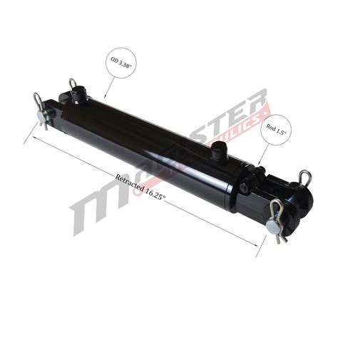 3 Bore X 6 Stroke Hydraulic Cylinder Welded Clevis Double Acting Cylinder Magister Hydraulics