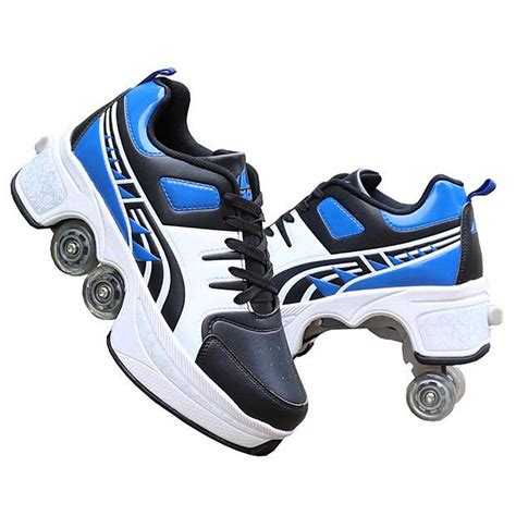 Buy Double Row Deform Wheel Automatic Walking Shoes Invisible Deformation Roller Skate 2 In 1