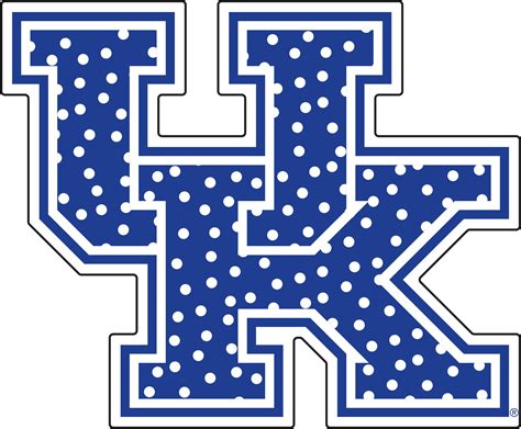 University Of Kentucky Polka Dot Uk Logo Decal Sticker Blue 6