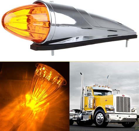 Car And Truck Lighting And Lamps 5x Amber Chrome Cab Marker Clearance 17led