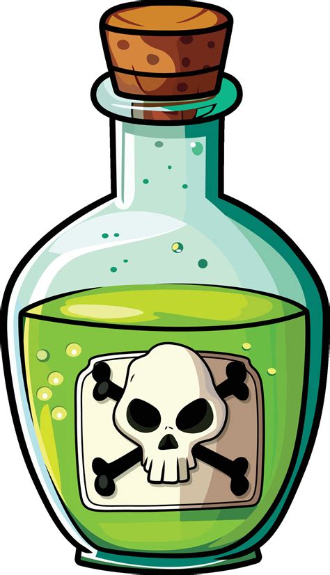 Bottle Of Poison Cartoon Vector Illustration Poison Bottle With A