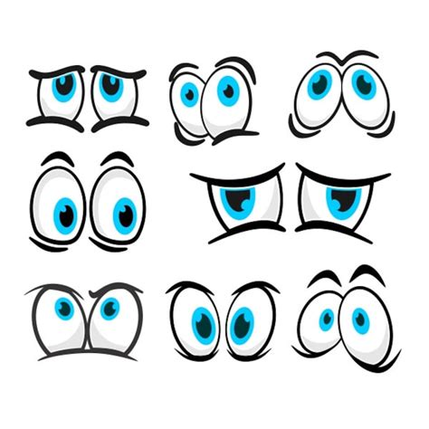 Cartoon Eyes Cuttable Design Png Dxf Svg And Eps File Silhouette Etsy