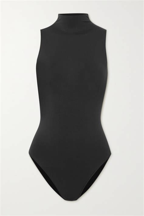 Skims Essential Mock Neck Bodysuit Onyx Shopstyle Plus Size Intimates