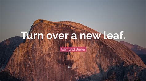 To begin a new and improved course of behaviour. Edmund Burke Quote: "Turn over a new leaf." (9 wallpapers ...