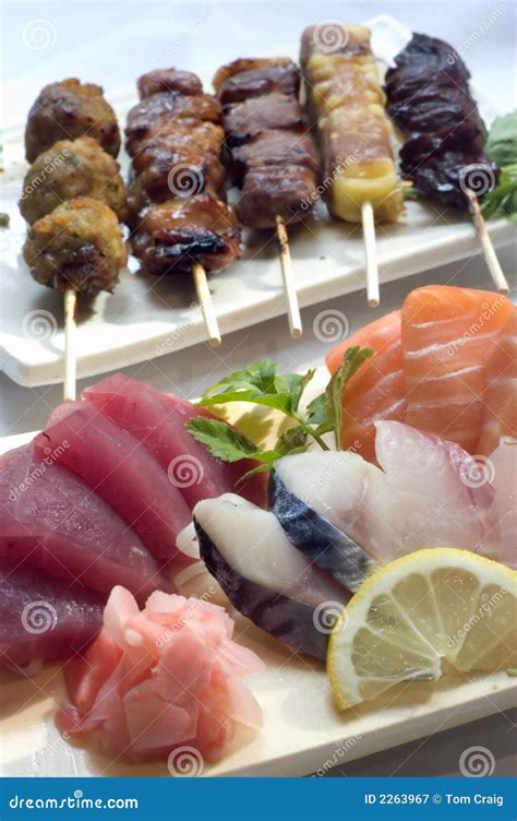 japanese food skewers sashimi stock image image of cuisine diet 2263967