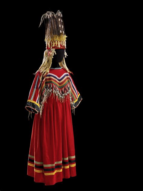 Blackfeet Dress Ca 1900 Probably Montana Wool Ribbon Calico Beads Metal Thimbles Thread