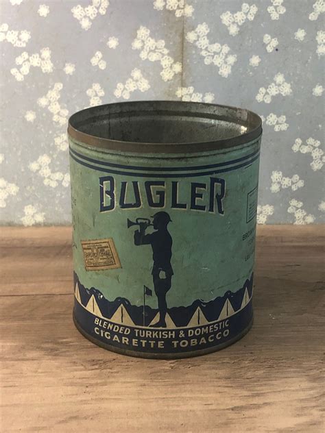 Vintage Bugler Cigarette Tobacco Tin Can D7 Etsy