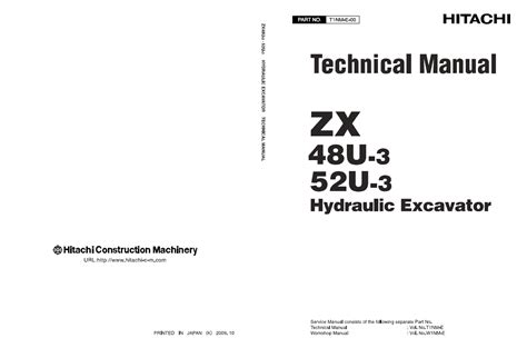 Hitachi Zx48u 3 Zx52u 3 Excavator Technical Repair Manual