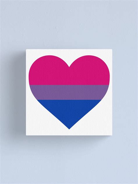 Bisexual Pride Flag Heart Shape Canvas Print By Seren0 Redbubble