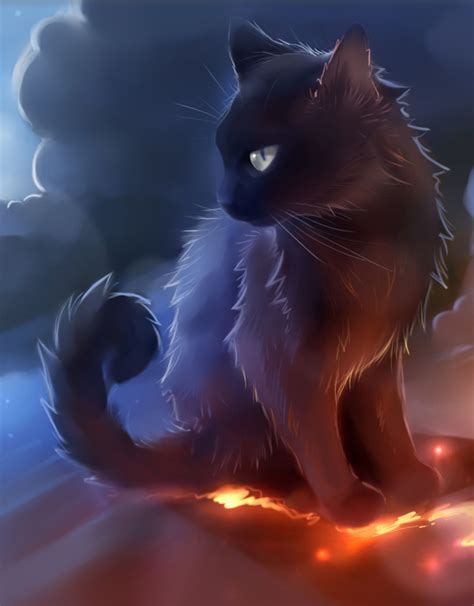 Warrior Cat In Star Clan Black Cat Anime Warrior Cats Art Cats