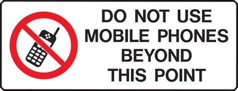 Mobile Phone Signs Do Not Use Mobile Phones Beyond This