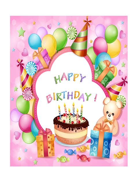 Free Printable Happy Birthday Card For Kids Ausdruckbare Free Happy