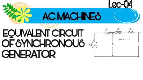Equivalent Circuit Of Synchronous Generator Youtube