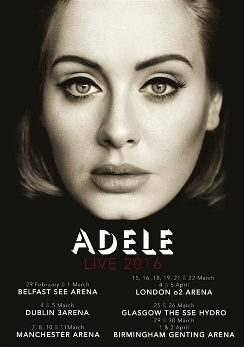 Adele Live 2016 Uk Tour Poster