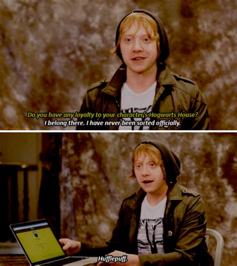 Rupert Grint Being Sorted In Hufflepuff And Not In Gryffindor Like His