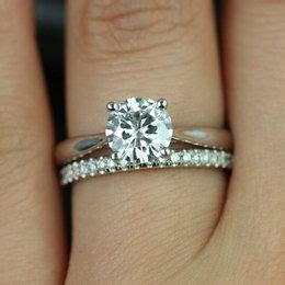 This trio is set upon a platinum band with a width of ~2.1 mm. tapered engagement ring with wedding band - Google Search | Engagement Rings | Pinterest ...