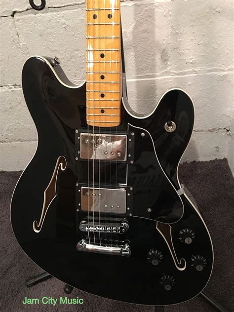 Fender Starcaster In Black With Maple Fingerboard Semi Hollow Body B