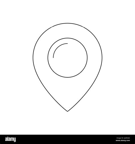 Location Line Icon Map Pin Symbol Pointer Outline Sign Vector