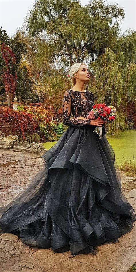 Black Wedding Dress With Sleeves Wedingpoka