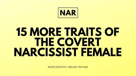 More Traits Of A Covert Narcissist Female Covert Narcissism Youtube