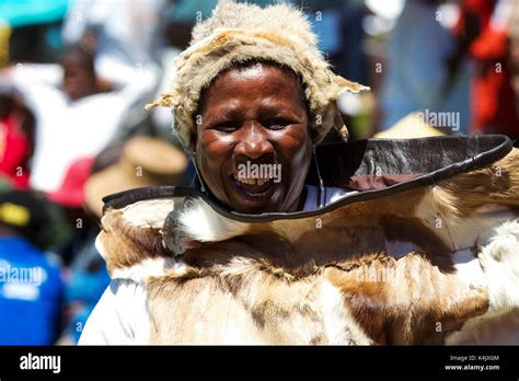 A Lady Dances And Celebrates In Traditional Costume Lesotho Africa