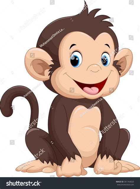 Cute Monkey Cartoon Stock Vector 361764020 Shutterstock