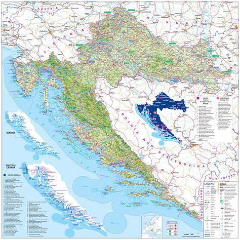 Turistička karta Hrvatske - HTZ | Romario