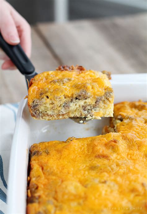 Sausage And Cheese Breakfast Casserole Love Grows Wild