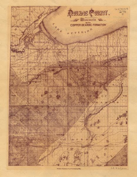 Douglas County Wisconsin With Copper Bearing Formation Map Or Atlas