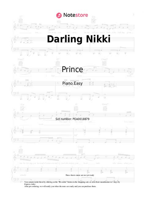 Prince Darling Nikki Sheet Music For Piano Download Pianoeasy Sku