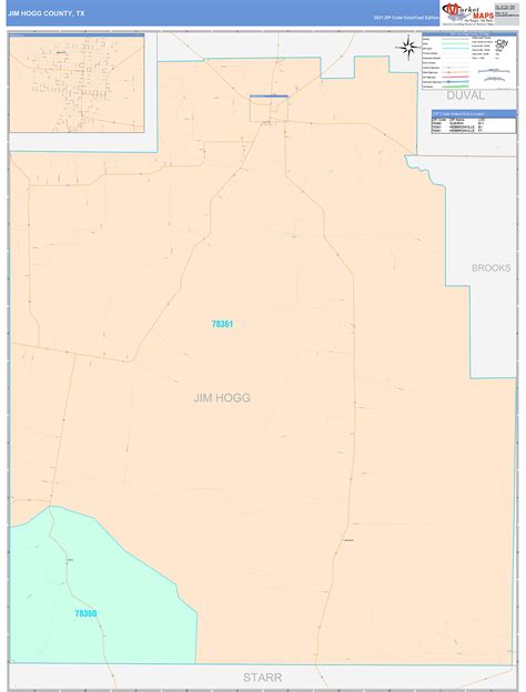 Jim Hogg County Tx Wall Map Color Cast Style By Marketmaps Mapsales