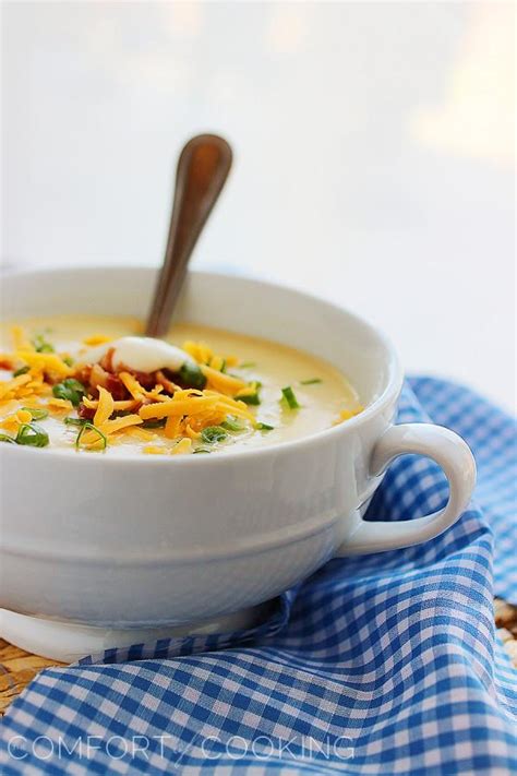 Loaded Baked Potato Cheddar Soup The Comfort Of Cooking
