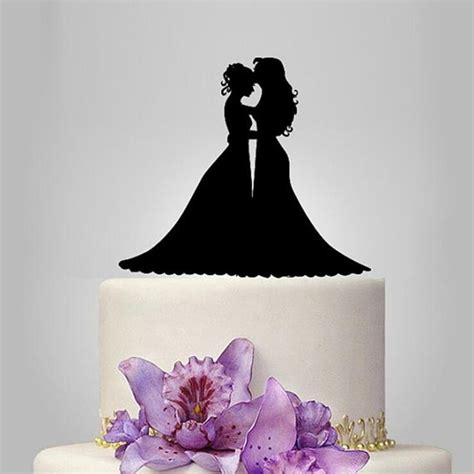 Personalized Wedding Cake Topper Same Sex Wedding Two Bride Cake