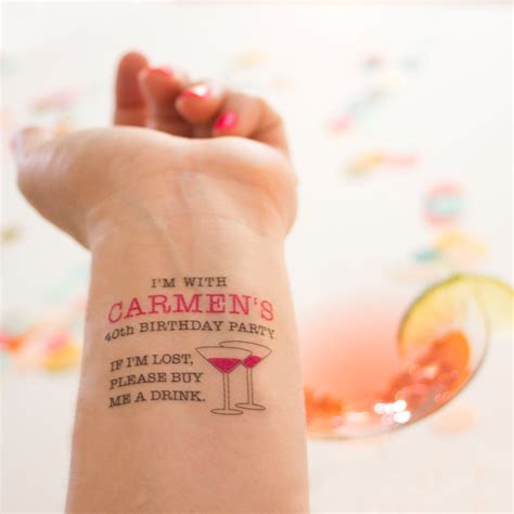 40th Birthday Temporary Tattoos Forty Birthday Tattoo If