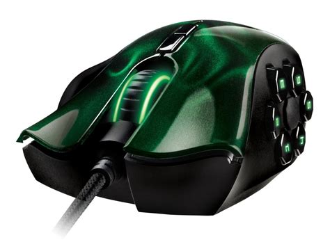 Razer Rz01 00750100 R3m1 Naga Hex Mobaarpg Green Gaming Mouse Wootware