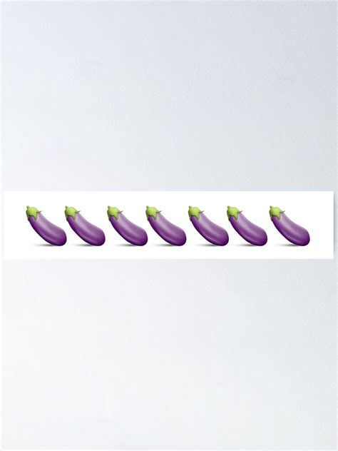 Seven Eggplant Emojis Poster By Tankmelon Redbubble