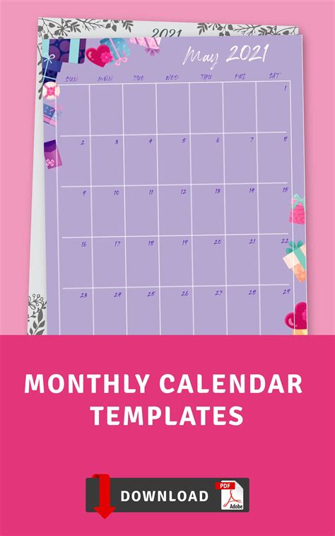 This Monthly Calendar Template Helps You To Plan New Year It Is Pretty