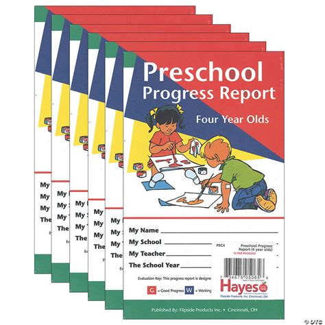 Hayes Publishing Preschool Progress Report Four Year Olds 10 Per Pack